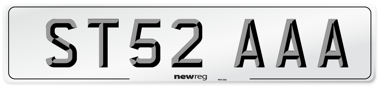 ST52 AAA Number Plate from New Reg